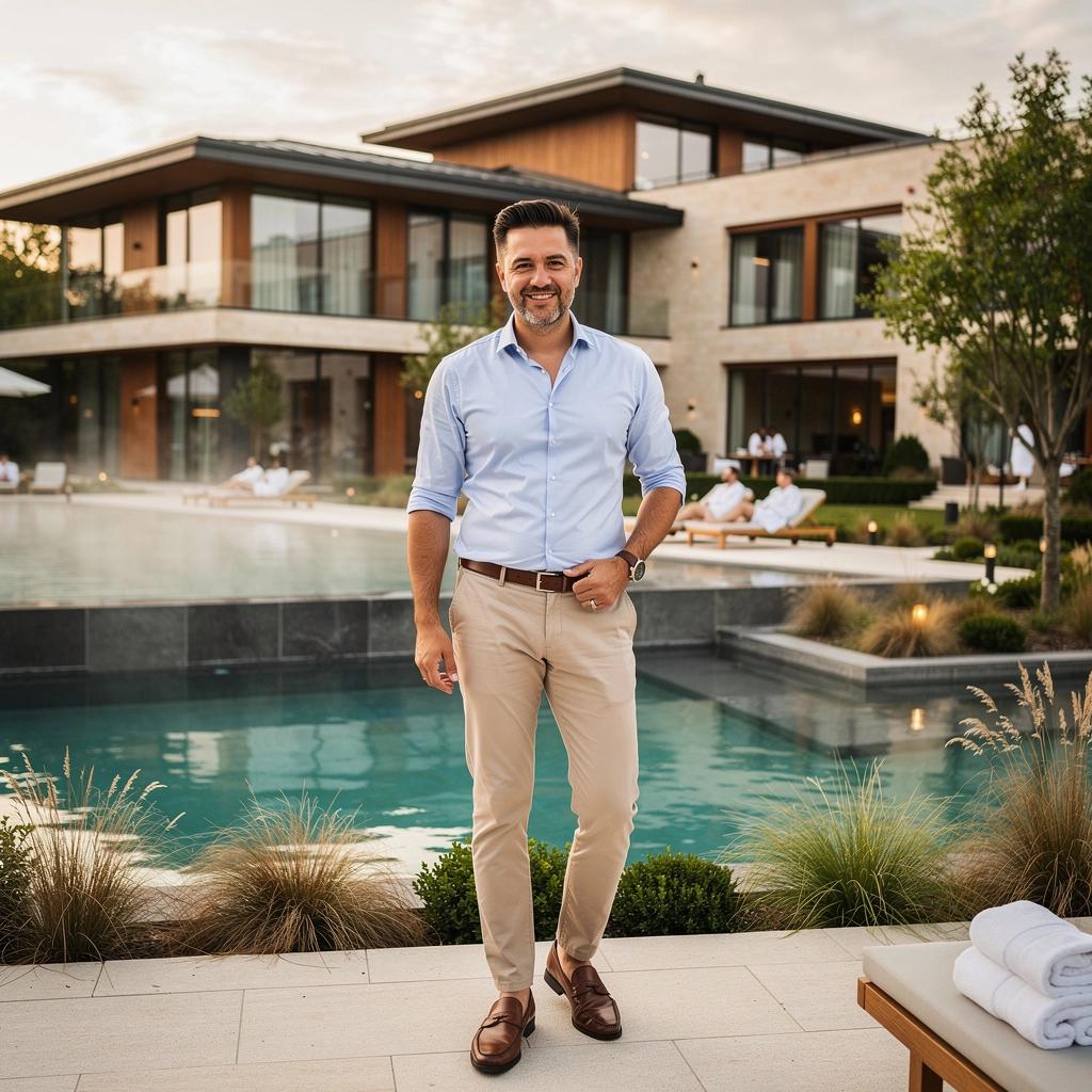 Detailaufnahme eines entspannenden Spa-Bereichs mit Massagetischen und Kerzen